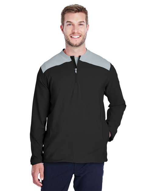 Triumph Cage Quarter-Zip Pullover - - 15872 Black Steel XL 1317220 242E2 AB Retail Exclusive Brands CA New ab New AB Outerwear Quarter-Zips Under Armour Visible Logos