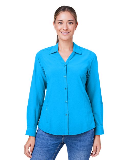 Women's Ultra UVP® Marina Shirt - - 13264 292A7 4-4.9 oz AB Exclusive Brands Activewear CA New ab CE510LW CORE365 Dress Shirts Explore Resort & Gift Explore Resort & Gift Front Desk & Conceirge Explore Resort & Gift Staff Uniforms Fishing Shirts Long Sleeves Moisture-Management New AB Performance Pockets Polyester Ripstop S&S Exclusive Brands Spandex Sun/UV Protection Tear Away Tops Womens Wovens Wovens & Dress Shirts Zips