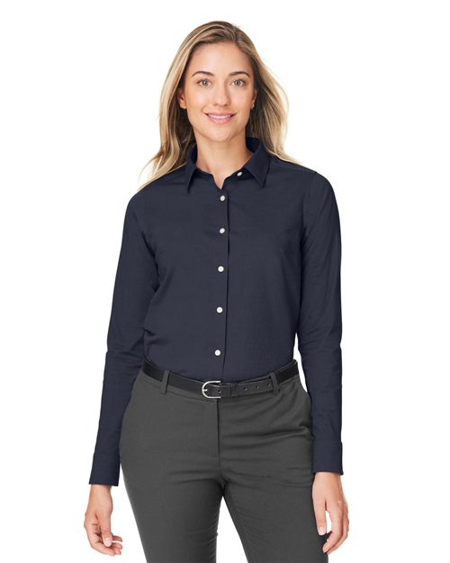 Women's CrownLux Performance® Spencer Poplin Dress Shirt - - 13275 4-4.9 oz 670B2 AB Exclusive Brands CA New ab Cotton Devon & Jones DG505W Dress Shirts Long Sleeves Moisture-Management New AB Polyester S&S Exclusive Brands Spandex Tops Womens Wovens Wovens & Dress Shirts