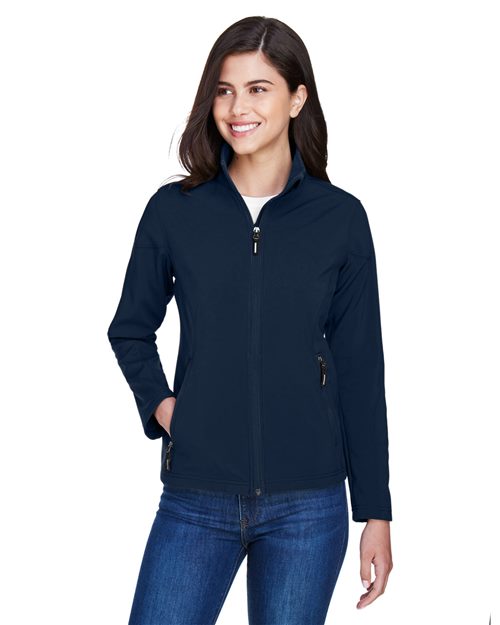 Women's Cruise Two-Layer Fleece Bonded Soft Shell Jacket - - 13294 210A7 7-7.9 oz 78184 AB Exclusive Brands CA New ab CORE365 Fleece Full-Zips Jackets Long Sleeves Media Pocket New AB Outerwear Performance Pockets Polyester S&S Exclusive Brands Soft Shells Spandex Water Resistant Womens Zips