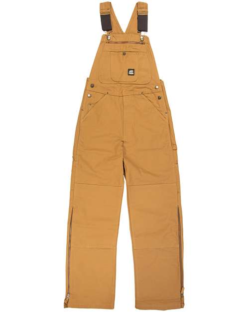 Berne Apparel B1067S, Short-length Slab Unlined Duck Bib Overall, Brown Duck