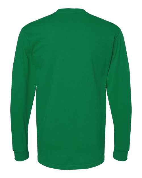 M&O 4820, Unisex Gold Soft Touch Long Sleeve T-shirt, Fine Kelly Green