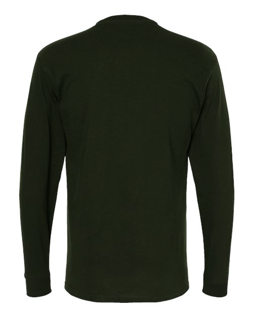 M&O 4820, Unisex Gold Soft Touch Long Sleeve T-shirt, Forest Green