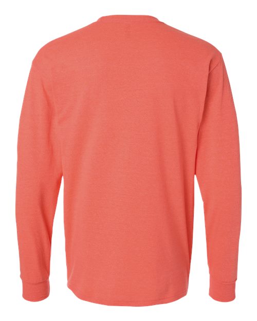 M&O 4820, Unisex Gold Soft Touch Long Sleeve T-shirt, Heather Coral