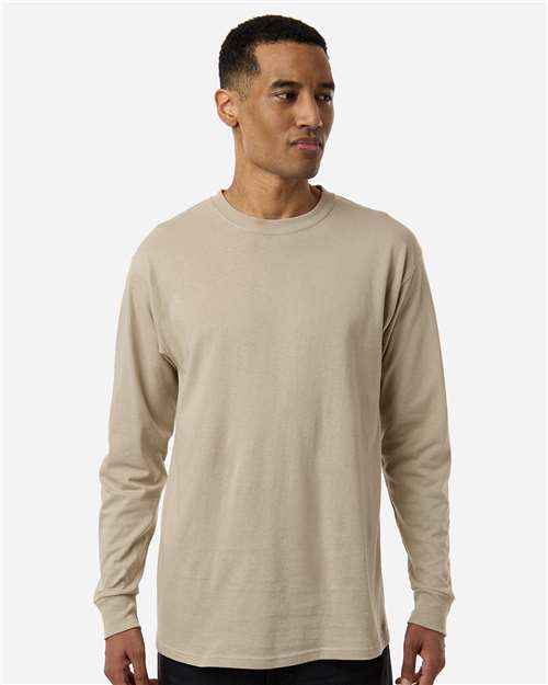 M&O 4820, Unisex Gold Soft Touch Long Sleeve T-shirt, Sand