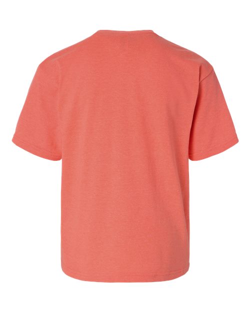 M&O 4850, Youth Gold Soft Touch T-shirt, Heather Coral