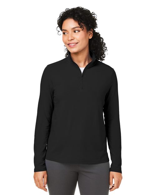 Women's Raleigh Stretch Quarter-Zip Pullover - - 13317 6-6.9 oz 655B2 AB Exclusive Brands CA New ab Cotton Devon & Jones DG425W Long Sleeves Moisture-Management New AB Performance Polos & Knits Pullovers Quarter-Zips Rayon S&S Exclusive Brands Spandex Sun/UV Protection Tops Womens Zips