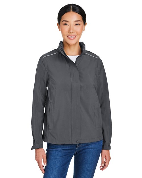 Women's Packable Rain Jacket - - 13354 3-3.9 oz 309A7 AB Exclusive Brands CA New ab CE712W CORE365 Full-Zips Hooded Jackets Long Sleeves New AB Outerwear Packables Pockets Polyester - 100% Rain Coats S&S Exclusive Brands Spiritwear Tear Away Waterproof Womens Zips