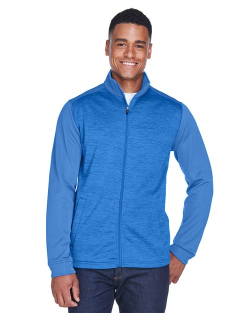 Men's Newbury Colorblock Mélange Fleece Full-Zip jacket - - 13370 6-6.9 oz 712B2 AB Exclusive Brands CA New ab Devon & Jones DG796 Fleece Full-Zips Jackets Long Sleeves Mens & Unisex New AB Outerwear Performance Pockets Polyester - 100% S&S Deep Deals S&S Exclusive Brands Zips