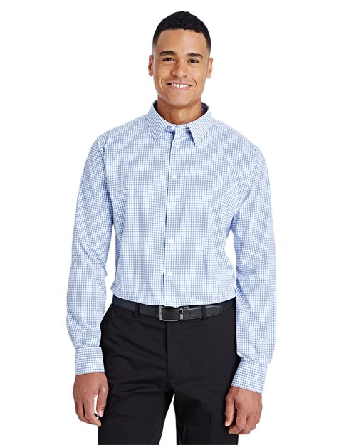 Men's CrownLux Performance® Micro Windowpane Woven Dress Shirt - - 13381 - Toronto Screen Printing- Color