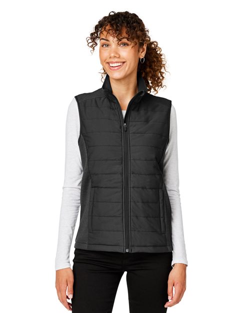Women's New Classics® Charleston Hybrid Vest - - 13413 7-7.9 oz 700B2 AB Exclusive Brands CA New ab Cotton Devon & Jones DG706W Full-Zips Jackets New AB Outerwear Pockets Polyester Puffers S&S Exclusive Brands Sleeveless Vests Womens Zips