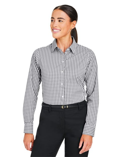 Women's CrownLux Performance® Gingham Dress Shirt - - 13421 3-3.9 oz 684B2 AB Exclusive Brands CA New ab Devon & Jones DG536W Dress Shirts Long Sleeves Moisture-Management New AB Nylon S&S Exclusive Brands Spandex Tops Womens Wovens Wovens & Dress Shirts Yarn Dyed