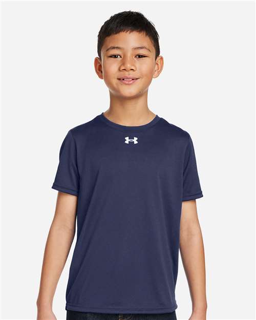 Under Armour 1377487, Youth Tech Team T-shirt, Midnight Navy/ White
