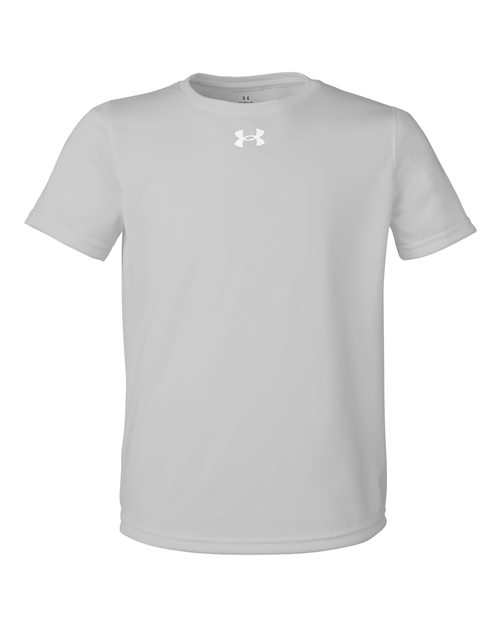 Under Armour 1377487, Youth Tech Team T-shirt, Mod Grey Light Heather/ White