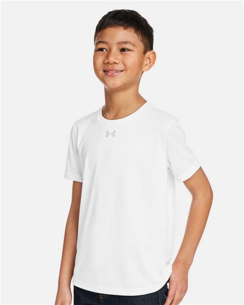 Youth Tech™ Team T-Shirt - - 16127 White Mod Grey 001E2 1377487 AB Retail Exclusive Brands CA New ab Crewneck Moisture-Management New AB Polyester - 100% S&S Exclusive Brands School & Team Short Sleeves T-Shirts T-Shirts - Premium Tops Under Armour Visible Logos Youth