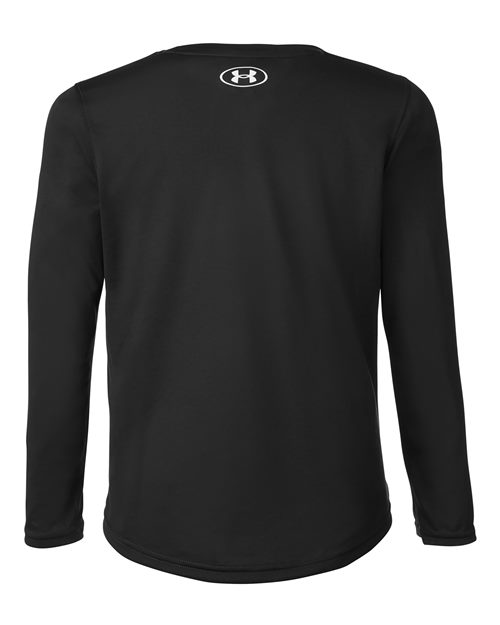 Under Armour 1377488, Youth Tech Team Long Sleeve T-shirt, Black/ White