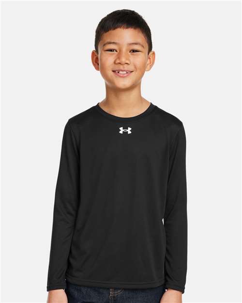Youth Tech™ Team Long Sleeve T-Shirt - - 16130 Black White 004E2 1377488 AB Retail Exclusive Brands CA New ab Crewneck Explore School & Team - Back to School Explore School & Team - K-12 Explore School & Teams Long Sleeves Moisture-Management New AB Playbook - School & Teams Playbook - School & Teams Summer Break Playbook Summer to School Polyester - 100% S&S Exclusive Brands School & Team T-Shirts T-Shirts - Long Sleeve Tops Under Armour Visible Logos Youth