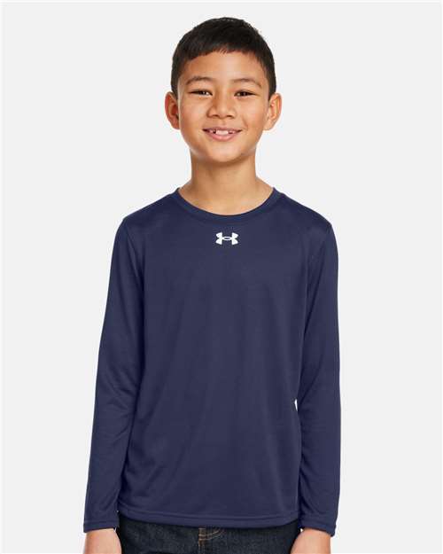 Youth Tech™ Team Long Sleeve T-Shirt - - 16130 Midnight Navy White 004E2 1377488 AB Retail Exclusive Brands CA New ab Crewneck Explore School & Team - Back to School Explore School & Team - K-12 Explore School & Teams Long Sleeves Moisture-Management New AB Playbook - School & Teams Playbook - School & Teams Summer Break Playbook Summer to School Polyester - 100% S&S Exclusive Brands School & Team T-Shirts T-Shirts - Long Sleeve Tops Under Armour Visible Logos Youth