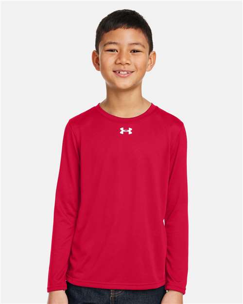 Youth Tech™ Team Long Sleeve T-Shirt - - 16130 Red White 004E2 1377488 AB Retail Exclusive Brands CA New ab Crewneck Explore School & Team - Back to School Explore School & Team - K-12 Explore School & Teams Long Sleeves Moisture-Management New AB Playbook - School & Teams Playbook - School & Teams Summer Break Playbook Summer to School Polyester - 100% S&S Exclusive Brands School & Team T-Shirts T-Shirts - Long Sleeve Tops Under Armour Visible Logos Youth