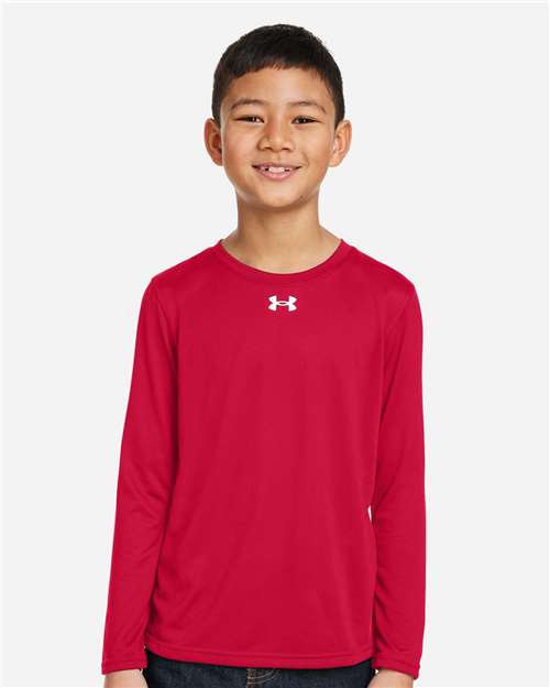 Under Armour 1377488, Youth Tech Team Long Sleeve T-shirt, Red/ White
