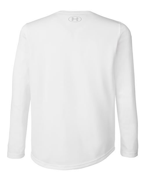 Under Armour 1377488, Youth Tech Team Long Sleeve T-shirt, White/ Mod Grey