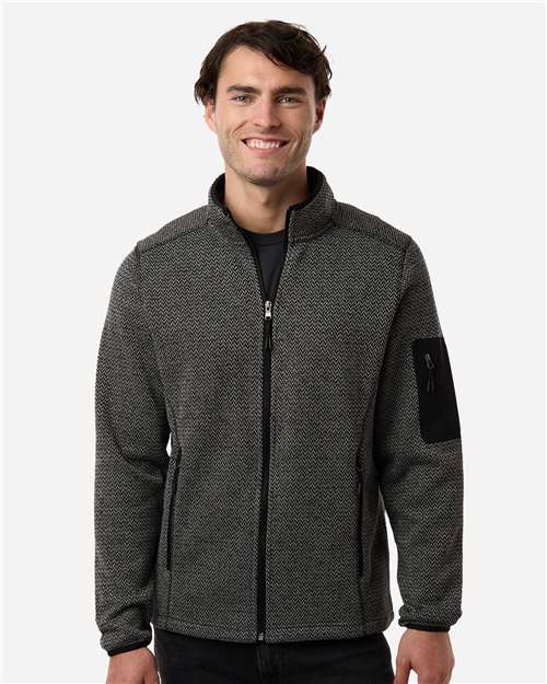 Men's Jasper Full-Zip Fleece Jacket - - 16180 Black Grey 003D3 2026 What's New - Outerwear 9-9.9 oz Apparel CA New ab Fleece Full-Zips Jackets Long Sleeves Mens & Unisex NE730 New North End Outerwear Polyester Recycled Sustainable Materials Sustainable Styles