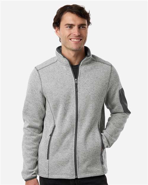 Men's Jasper Full-Zip Fleece Jacket - - 16180 Grey White 003D3 2026 What's New - Outerwear 9-9.9 oz Apparel CA New ab Fleece Full-Zips Jackets Long Sleeves Mens & Unisex NE730 New North End Outerwear Polyester Recycled Sustainable Materials Sustainable Styles