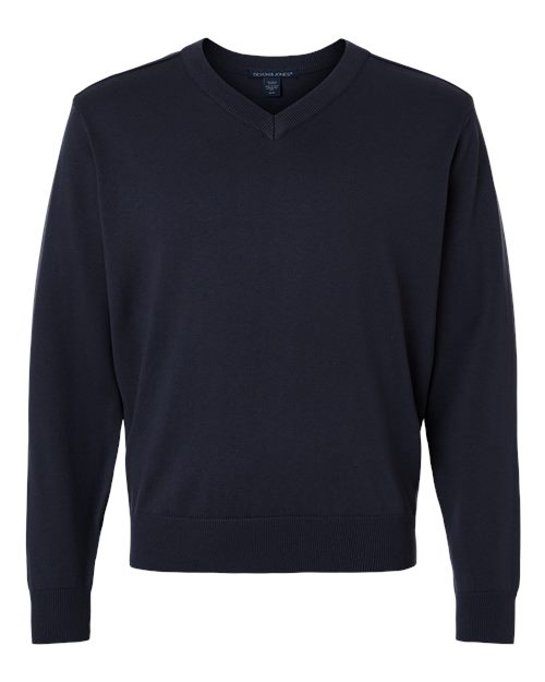 Devon & Jones DG445, Men's New Classics V-neck Sweater, Navy