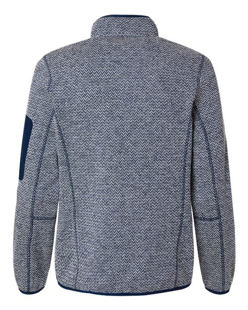 North End NE730W, Women's Jasper Jacquard Full-zip Fleece Jacket, Classic Navy/ White