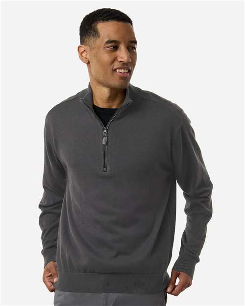 Men's New Classics Quarter-Zip Sweater - - 16187 Graphite 013B2 7-7.9 oz Apparel CA New ab Devon & Jones DG446 Knit Mens & Unisex Quarter-Zips Recycled Sustainable Materials Sustainable Styles Sweaters