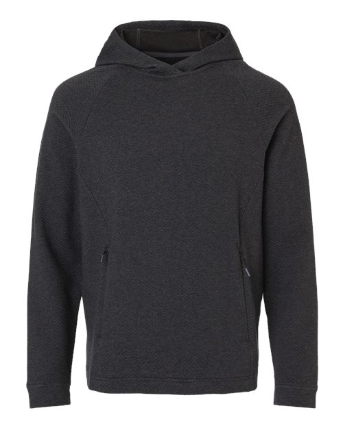 North End NE729, Men's Spirit Textured Hooded Pullover, Black Heather