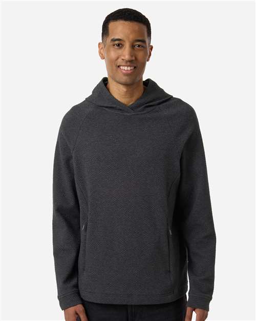 North End NE729, Men's Spirit Textured Hooded Pullover, Black Heather
