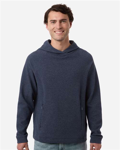 North End NE729, Men's Spirit Textured Hooded Pullover, Classic Navy Heather