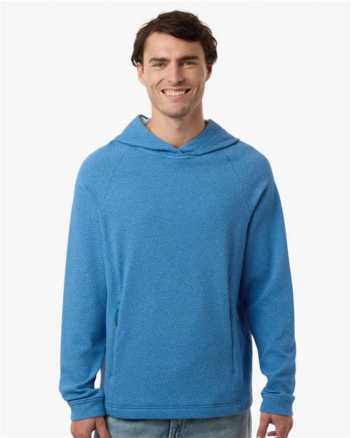 North End NE729, Men's Spirit Textured Hooded Pullover, Light Nautical Blue Heather