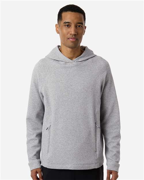 North End NE729, Men's Spirit Textured Hooded Pullover, Platinum Heather