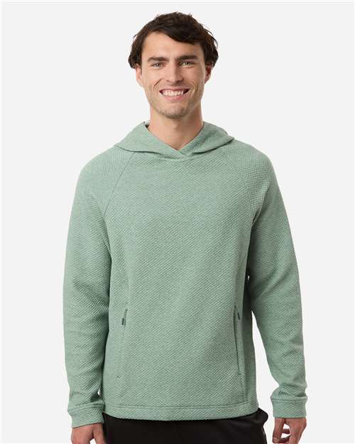 North End NE729, Men's Spirit Textured Hooded Pullover, Sage Green Heather