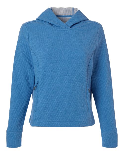 North End NE729W, Women's Spirit Textured Hooded Pullover, Light Nautical Blue Heather