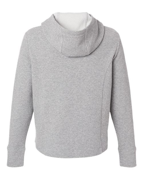 North End NE729W, Women's Spirit Textured Hooded Pullover, Platinum Heather