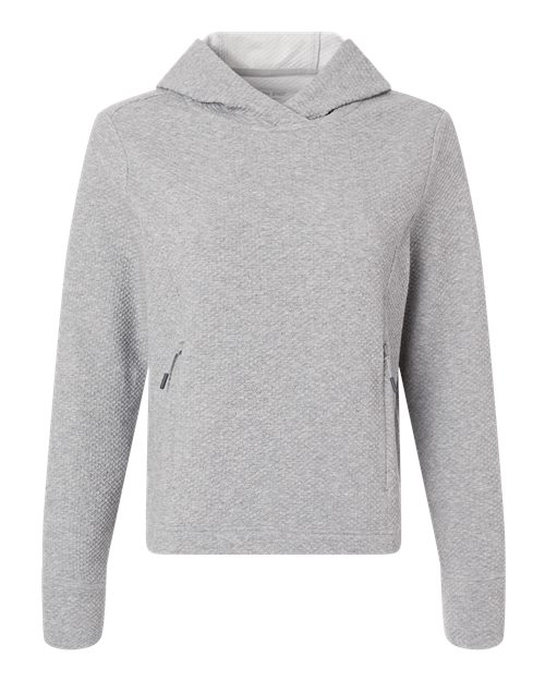 North End NE729W, Women's Spirit Textured Hooded Pullover, Platinum Heather