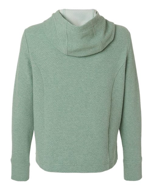 North End NE729W, Women's Spirit Textured Hooded Pullover, Sage Green Heather