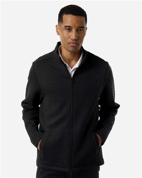 Men's Berkley Textured Full-Zip Jacket - - 16192 Black 016B2 8-8.9 oz Apparel CA New ab Devon & Jones DG740 Explore Resort & Gift Explore Resort & Gift Front Desk & Conceirge Explore Resort & Gift Staff Uniforms Full-Zips Jackets Knit Mens & Unisex Outerwear