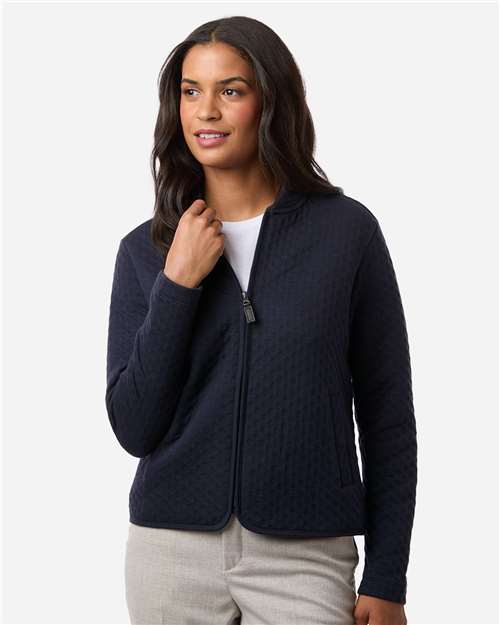 Devon & Jones DG740W, Women's Berkeley Textured Full-zip Jacket, Navy