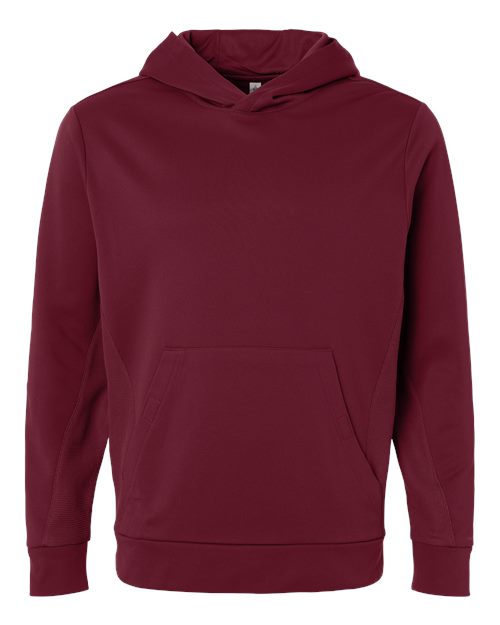 Team 365 TT400, Unisex Squad Hooded Tech Fleece Pullover, Sport Maroon