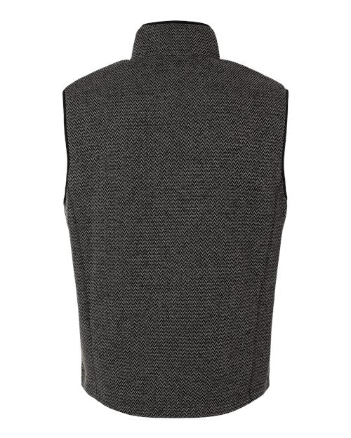 North End NE731, Men's Jasper Jacquard Fleece Vest, Black/ Grey