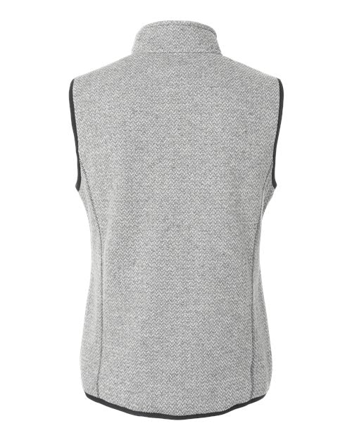 North End NE731W, Women's Jasper Jacquard Fleece Vest, Grey/ White