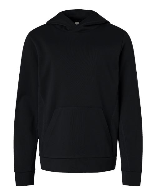 Team 365 TT400Y, Youth Squad Hooded Tech Fleece Pullover, Black