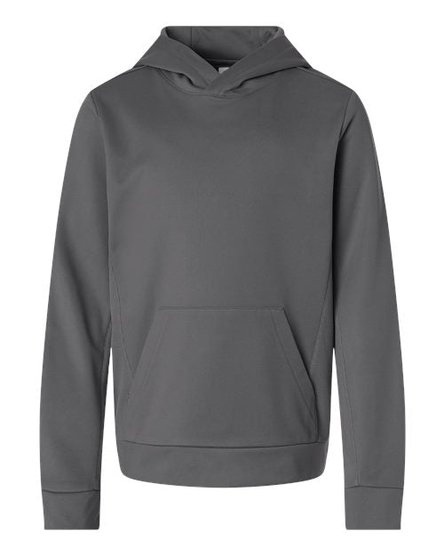 Team 365 TT400Y, Youth Squad Hooded Tech Fleece Pullover, Sport Graphite