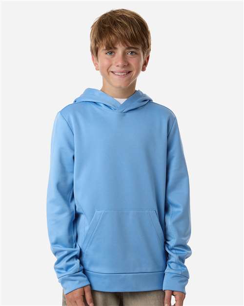 Team 365 TT400Y, Youth Squad Hooded Tech Fleece Pullover, Sport Light Blue
