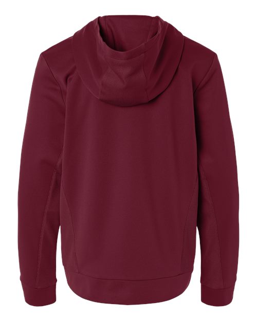 Team 365 TT400Y, Youth Squad Hooded Tech Fleece Pullover, Sport Maroon