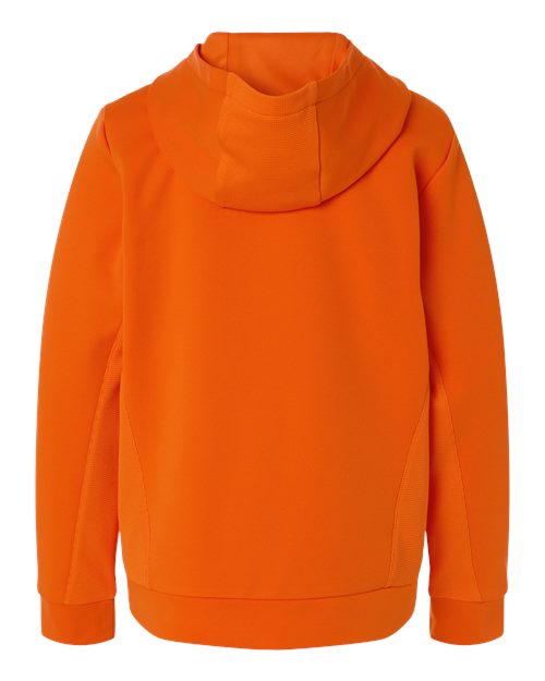 Team 365 TT400Y, Youth Squad Hooded Tech Fleece Pullover, Sport Orange